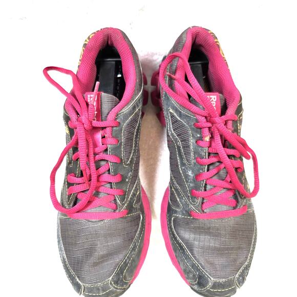 Reebok Zigtech Women's Sz 7 Running Shoes Gray Pink Orange Crossfit No Insole - Picture 6 of 12